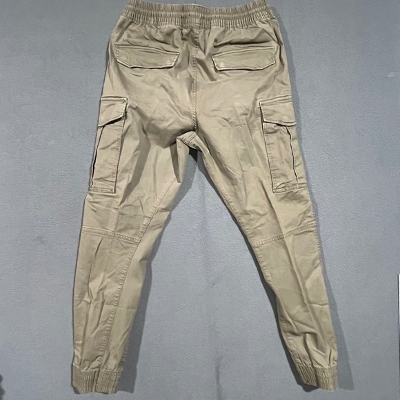 H&M Cargo Jogger Pants Khaki Cotton‎ Blend Men Size M Drawstring Pockets - Picture 6 of 6